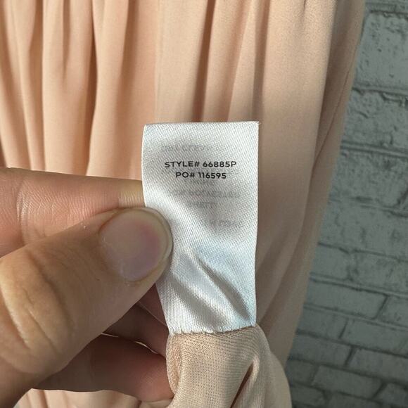 Lulus Dress Blush Pink Thoughts of Hue Surplice Maxi Gown Formal Bridesmaid 1X - Picture 6 of 9